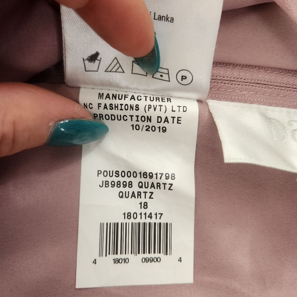 David's Bridal High Neck Chiffon Dress with‎ Cascade in Quartz Pink Size 18 - Picture 9 of 15
